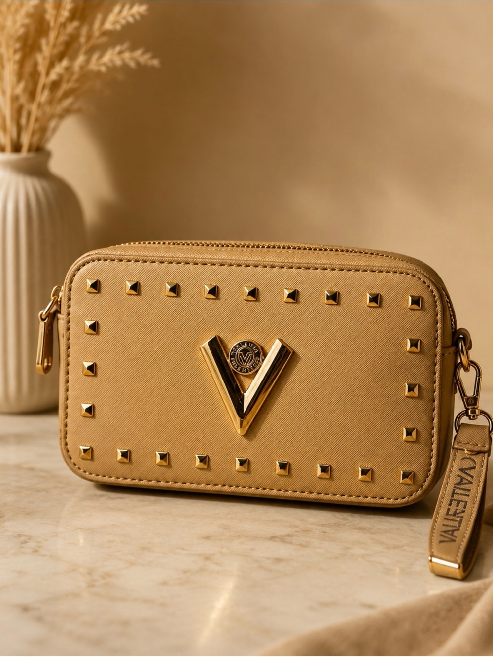 Valentino Orlandi eGold Studded Crossbody Bag